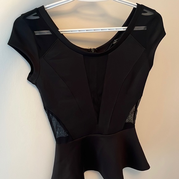 Guess Black Peplum Top - Picture 1 of 9
